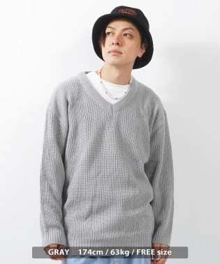 1111clothing/Vネック ニット メンズ オーバーサイズ ニット レディース セーター プルオーバー 無地 長袖 トップス ビッグシルエット 大きいサイズ 韓国ファッション 春/505085498