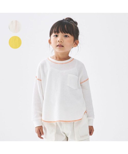 セール】【子供服】 Daddy Oh Daddy (ダディオダディ) 日本製ステッチ配色ワッフル長袖Tシャツ 80cm~140cm V10806(505086419) ダディオダディ(DaddyOhDaddy) MAGASEEK ホットビスケッツ Tシャツ 80cm 保育園 幼稚園 外遊び