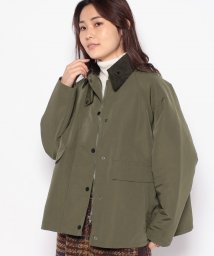 NICE CLAUP OUTLET(ナイスクラップ　アウトレット)/【natural couture】エステルウェザー配色ワークジャケット/カーキ