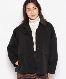 NICE CLAUP OUTLET(ナイスクラップ　アウトレット)/【natural couture】エステルウェザー配色ワークジャケット/ブラック