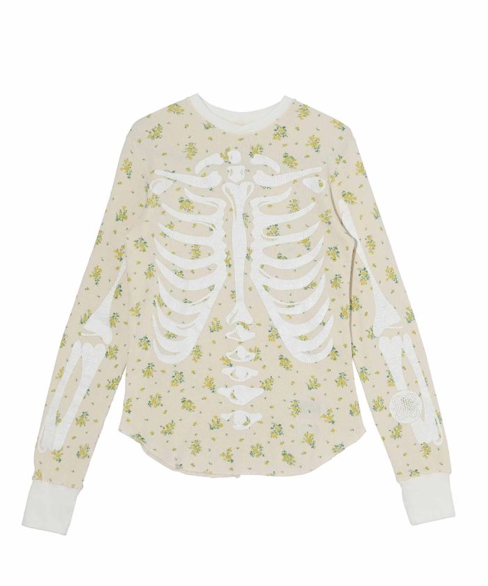 FACETASM BONES ON FLOWERS LONG TEE TOF－TEE－U01