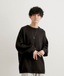 JUNRed(ジュンレッド)/こめ×JUNRed サイドボタンルーズニットプルオーバー/チャコール（06）