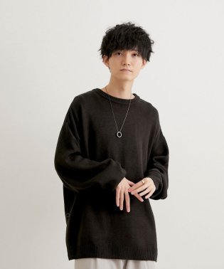 JUNRed/こめ×JUNRed サイドボタンルーズニットプルオーバー/505082073