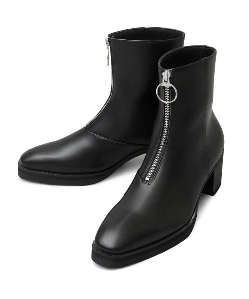 BACKYARD FAMILY(バックヤードファミリー)/glabella Front Zip Heel Boots/ブラック