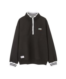 MAC HOUSE(men)(マックハウス（メンズ）)/VISION STREET WEAR ヴィジョンストリートウェア 裏起毛スタンドカラーハーフジップトレーナー 2905040/ブラック