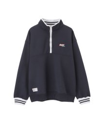 MAC HOUSE(men)(マックハウス（メンズ）)/VISION STREET WEAR ヴィジョンストリートウェア 裏起毛スタンドカラーハーフジップトレーナー 2905040/ネイビー