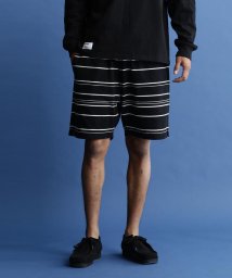 Schott(ショット)/RANDOM BORDER SHORTS/ランダムボーダー ショーツ/ブラック