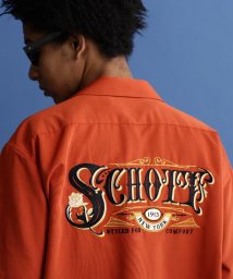 Schott(ショット)/T/C WORK SHIRT ROSE EMBROIDERED/ 刺繍ワークシャツ/オレンジ