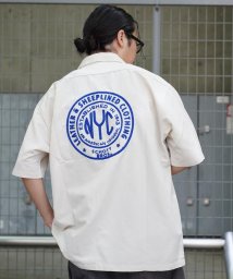 Schott(ショット)/NYC EMB. TC SHIRT "STAMP" /刺繍 シャツ NYC"STAMP/アイボリー2