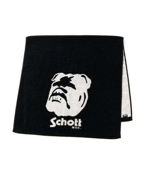 Schott(ショット)/BULLDOG BATH TOWEL/ブルドッグバスタオル/ブラック