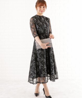 Lace Ladies/はしごレース切替ロングワンピースドレス/505090932