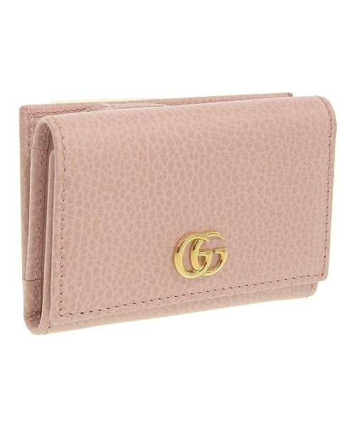 GUCCI(グッチ)/GUCCI グッチ GGマーモント 三つ折り財布/ピンク