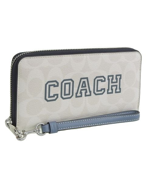 COACH(コーチ)/Coach コーチ LONG ZIP VARSITY 長財布/ホワイト