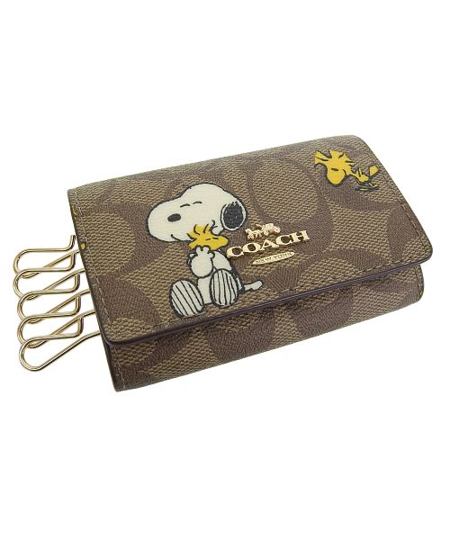 新品★スヌーピーコラボ【COACH】カードケース黄色 PEANUTS 男女兼用