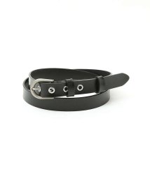 ABAHOUSE/OILED LEATHER BLACK NARROW BELT/505091320