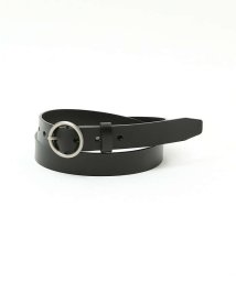 ABAHOUSE/OILED LEATHER BLACK NARROW BELT/505091320