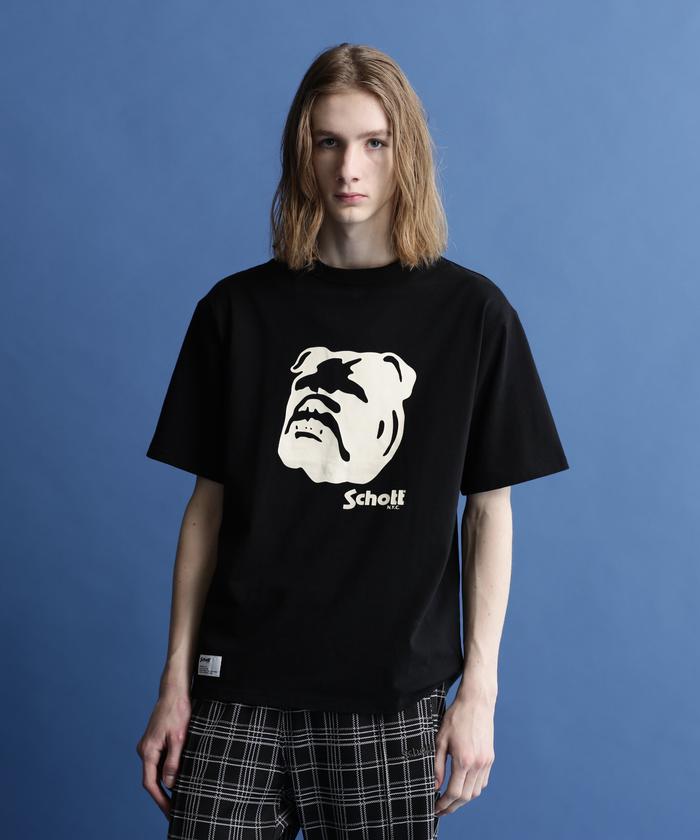 ショット(Schott) |SS T－SHIRT 'STENCIL BULLDOG'/'ステンシル