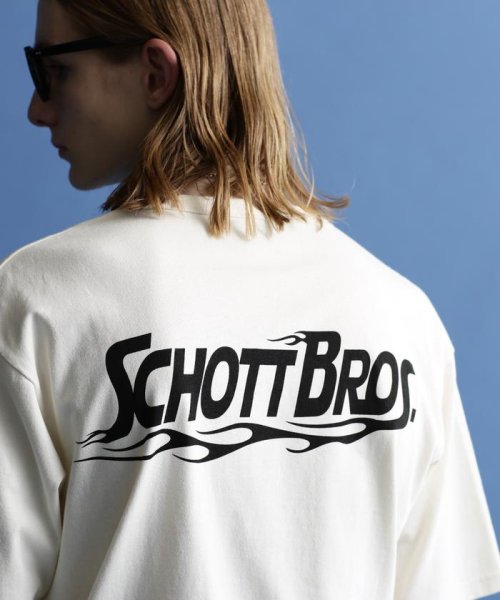 Schott(ショット)/SS T－SHIRT 'FIRE SCRIPT'/'ファイア スクリプト' Tシャツ/オフホワイト3