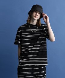 Schott(ショット)/RANDOM BORDER SS T－SHIRT/ランダムボーダー Tシャツ/ブラック