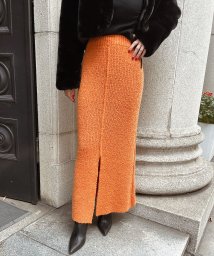 esutoreja(エストレジャ)/Rib knit long skirt/オレンジ