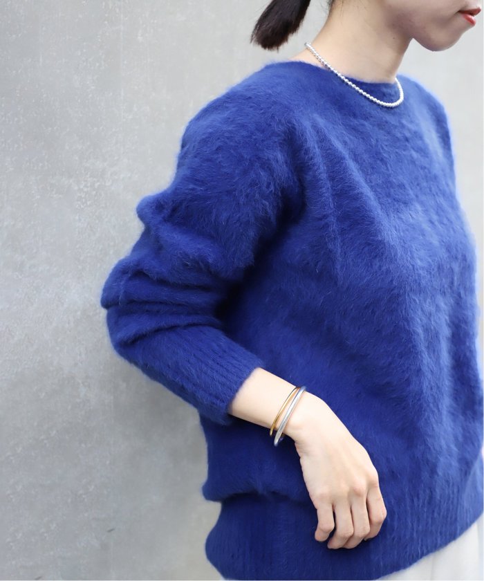 セール】フォックスカシミヤ ボートネックプルオーバー BLUE(505094763