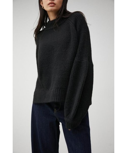 AZUL by moussy(アズールバイマウジー)/DROP SHOULDER VOLUME PUFF KNIT/BLK
