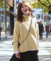 NIJYUSANKU（LARGE SIZE）(２３区（大きいサイズ）)/【好評につき新色追加/CLASSY.1月号掲載】ウールカシミヤブレンド スタンドネック ニット/イエロー系