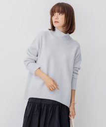 NIJYUSANKU（LARGE SIZE）(２３区（大きいサイズ）)/【好評につき新色追加/CLASSY.1月号掲載】ウールカシミヤブレンド スタンドネック ニット/サックスブルー系