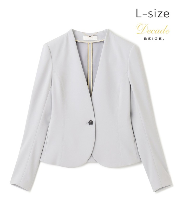 L－size】LUIZA / ノーカラージャケット(505097142) | ベイジ，(BEIGE