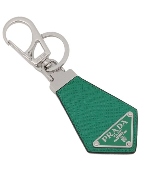 プラダ キーリング キーホルダー サフィアーノ トライアングルロゴ グリーン メンズ PRADA 2PP041 053 F0458 PRADA プラダ キーリング キーホルダー サフィアーノ トライアングルロゴ グリーン メンズ 2PP041
