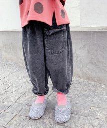 aimoha(aimoha（アイモハ）)/aimoha－KIDS－ 韓国子供服フロントポケットデニムテーパードパンツ/ブラック