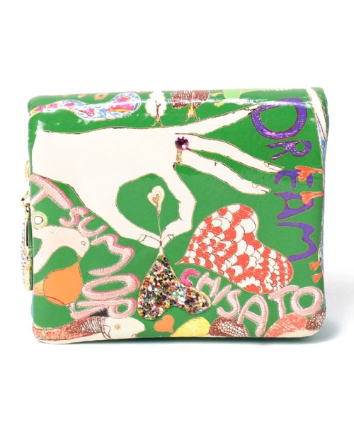 tsumori chisato CARRY(ツモリチサトキャリー)/ハッピースタッフ　2つ折りウォレット/グリーン