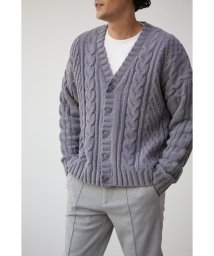 AZUL by moussy(アズールバイマウジー)/CHENILLE CABLE CARDIGAN/GRY