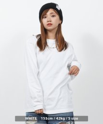 1111clothing(ワンフォークロージング)/無地 ロンT メンズ Tシャツ 長袖 レディース 透けない ロングTシャツ ロングスリーブ 長袖Tシャツ 綿100% 無地Tシャツ カットソー クルーネック/ホワイト