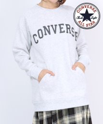 salong hameu(salong hameu)/【Salong hameu】CONVERSE（コンバース）ブランドロゴワンポイント・カレッジロゴ スウェットトレーナーチュニック丈（裏ボア）レディース/アッシュグレー