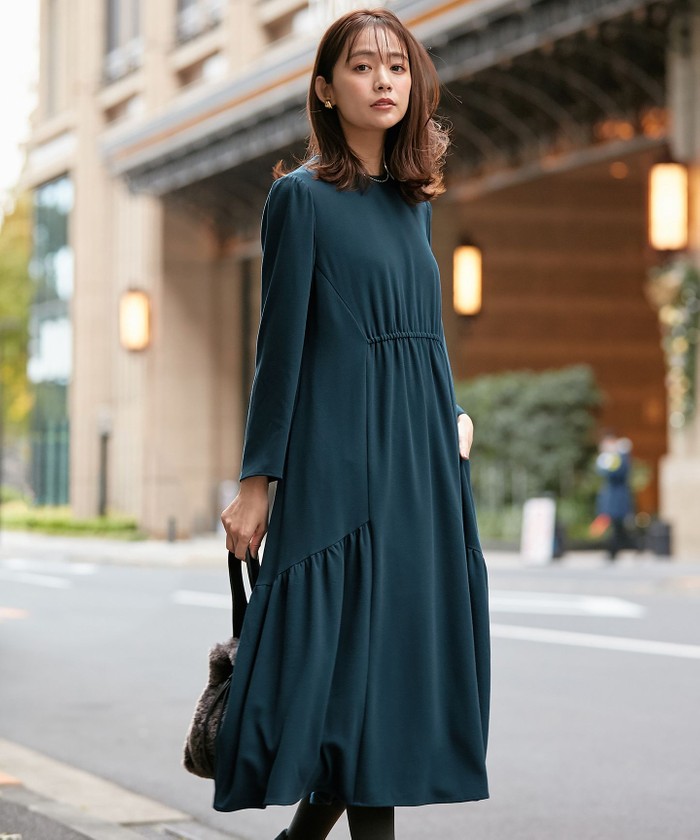 感謝報恩 組曲 KUMIKYOKU PRIER パール 装飾 ドレス ワンピース 黒