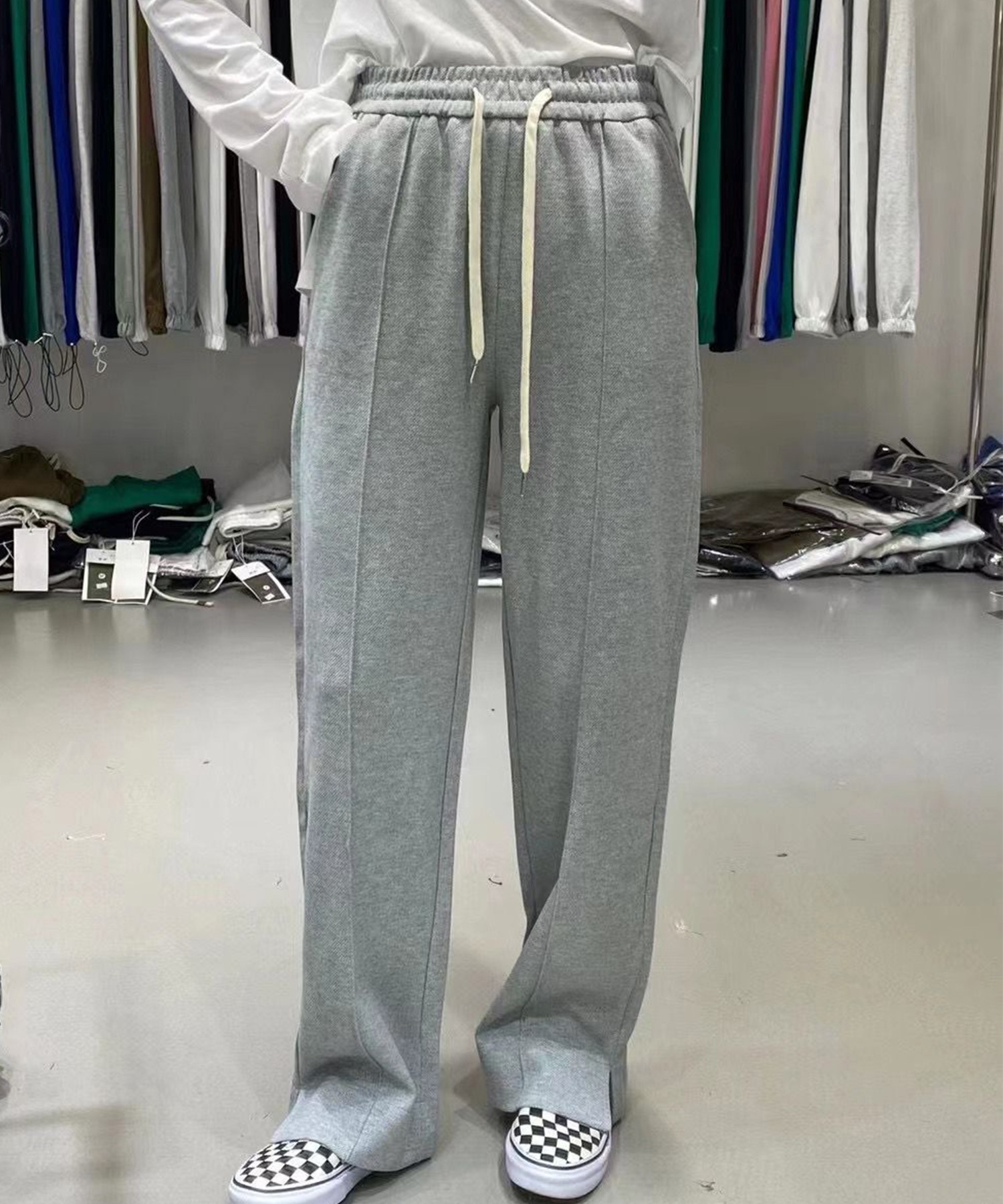 レディース センター切り替えストレートスウェットパンツ(505103849