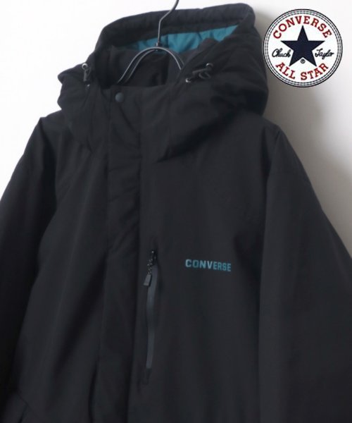 LAZAR(ラザル)/【Lazar】CONVERSE/コンバース FIBER DOWN JACKET/撥水防風ファイバーダウンジャケットパーカー メンズ アウター /ブラック