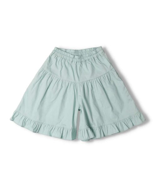 Crescent(クレセント)/【子供服】 crescent (クレセント) 小花・無地キュロットパンツ 80cm～130cm N41109/エメラルド