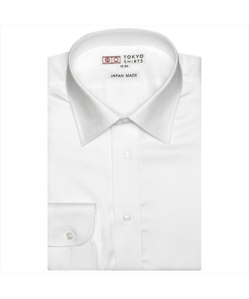 TOKYO SHIRTS(TOKYO SHIRTS)/【国産しゃれシャツ】 レギュラー 長袖 形態安定 綿100% ツイル織り/シロ