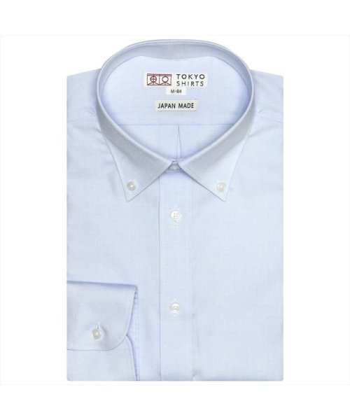TOKYO SHIRTS(TOKYO SHIRTS)/【国産しゃれシャツ】 ボタンダウン 長袖 形態安定 綿100% ピンオックス織り/ブルー