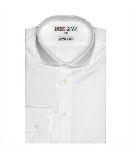 TOKYO SHIRTS(TOKYO SHIRTS)/【国産しゃれシャツ】 ホリゾンタル 長袖 形態安定 綿100% ピンオックス織り/シロ