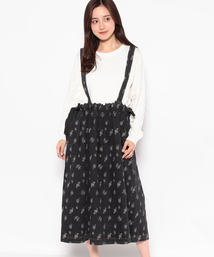 定価28600円PINK HOUSE PHモノグラムデニム吊りスカート
