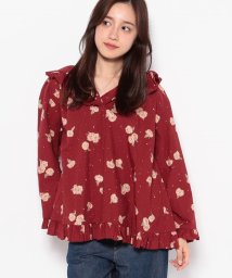 PINK HOUSE(ピンクハウス)/little sunny bite×PINK HOUSE Carnation print frill blouse/アカ