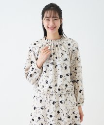 Leilian(レリアン)/【セレモニー】【セットアップ対応商品】洗えるスモックブラウス/ベージュ系