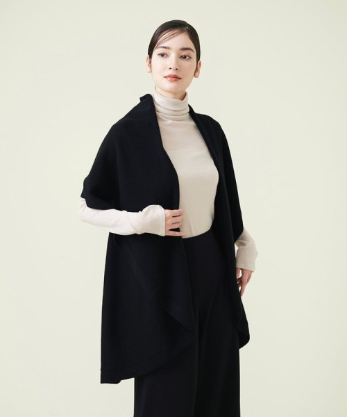 ウールカシミヤドレープニットジレ 