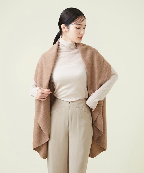 ウールカシミヤドレープニットジレ 