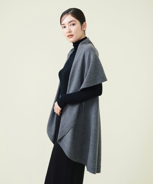 ウールカシミヤドレープニットジレ 