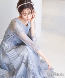 ROPE' PICNIC(ロペピクニック)/【一部店舗限定】【Mon E’toile/モンエトワール】プリーツコンビレースDress/サックス（48）