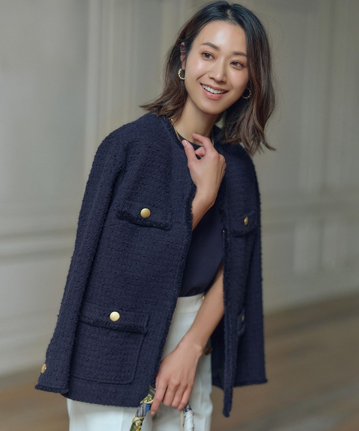 スラブファンシーツイード ジャケット(505108837)｜阪急百貨店公式通販